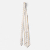 Cravate Pêche et Blancs - Coeurs, Fleur, Empreinte de patt (Dos)