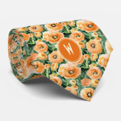Cravate Pêche Ranunculus Floral (Roulé)