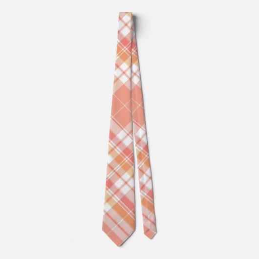 Cravate Pêche, Saumon et blanc (Devant)