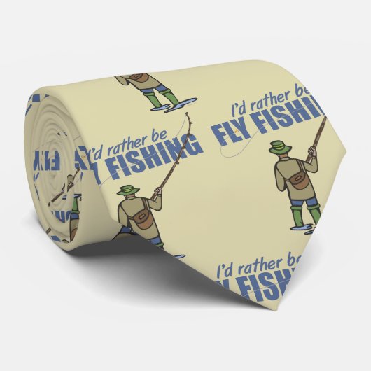 Cravate Pêcher dans les échassiers "Je préfère pêcher à la (Roulé)