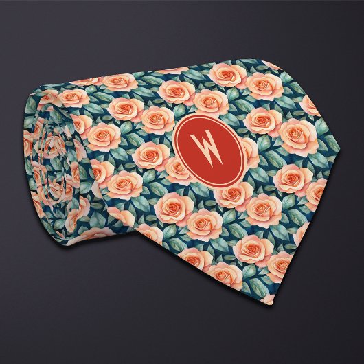 Cravate Pêcher Rose Floral