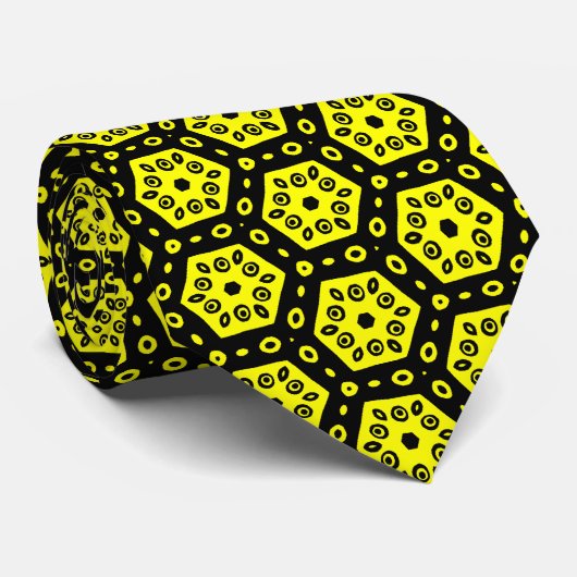 Cravate Peigne de miel II - v1 - Jaune (Roulé)