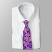 Cravate Peine et hydrangée en rose et violet (Attaché)