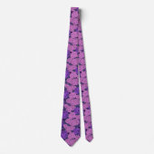 Cravate Peine et hydrangée en rose et violet (Devant)