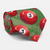 Cravate Peint 3 Motif de billard (Roulé)