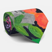 Cravate peinte à la main de jardin d'été (Roulé)