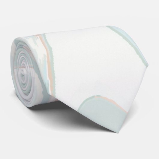 Cravate Peinture à huile verte Pastel Unique Abstraite (Roulé)