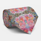 Cravate Peinture à l'aquarelle d'un charmant jardin fleuri (Roulé)