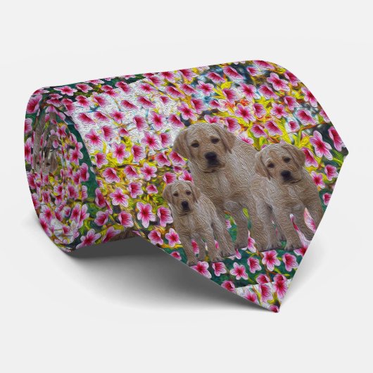 Cravate Peinture à l'huile de marionnettes du Labrador, Cr (Roulé)