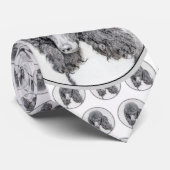 Cravate Peinture à paille noire standard - Art du chien (Roulé)