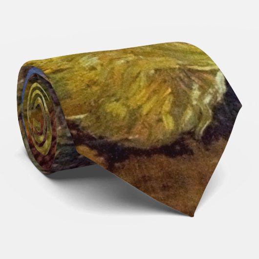Cravate Peinture à quatre tournesols coupés Vincent van Go (Roulé)