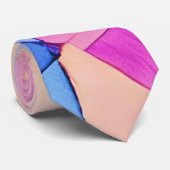 Cravate Peinture abstraite colorée avec triangles (Roulé)
