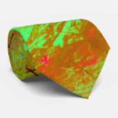 Cravate Peinture Abstraite couleur néon vert (Roulé)