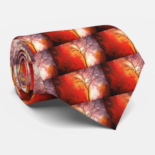 Cravate Peinture Abstraite de toile d'arbre (Roulé)