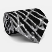Cravate Peinture Abstraite D'Une Cobweb Blanc Gris Sur Noi (Roulé)