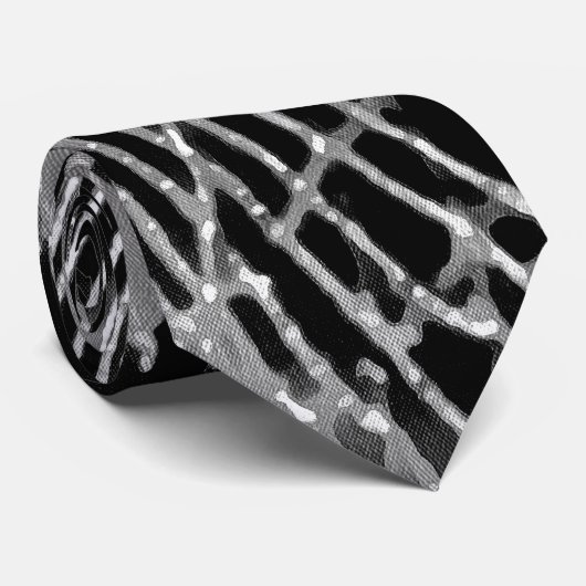 Cravate Peinture Abstraite D'Une Cobweb Blanc Gris Sur Noi (Roulé)