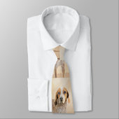 Cravate Peinture américaine anglaise sur pilon - Chien Art (Attaché)