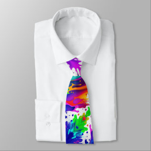 Cravate Peinture amusante Splatter coloré