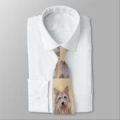 Cravate Peinture Berger Picard - Joli art original chien (Attaché)