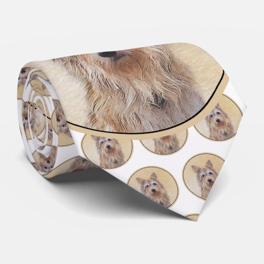 Cravate Peinture Berger Picard - Joli art original chien (Roulé)