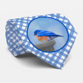 Cravate Peinture Bluebird - Art original pour oiseaux (Roulé)