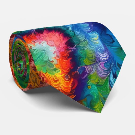 Cravate Peinture colorée abstraite (Roulé)