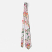 Cravate Peinture d'aquarelle rose romantique (Dos)