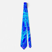 Cravate Peinture d'art Abstrait bleu moderne (Devant)