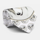 Cravate Peinture de berger australien - Art original de ch (Roulé)