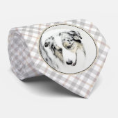 Cravate Peinture de berger australien - Art original de ch (Roulé)