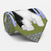 Cravate Peinture de chiot Old English Sheepdog - Art canin (Roulé)