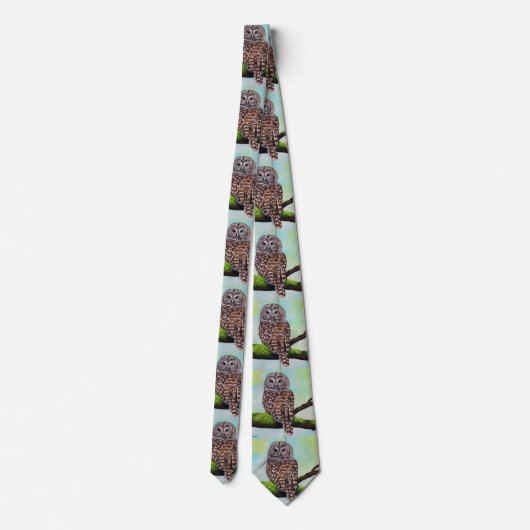 Cravate Peinture de Chouette barrée (Dos)