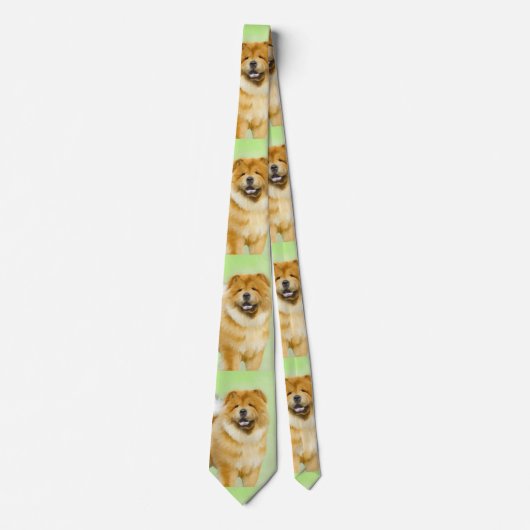 Cravate Peinture de Chow Chow - Cute Original Dog Art (Devant)