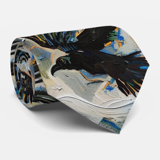 Cravate Peinture de corbeau (Roulé)