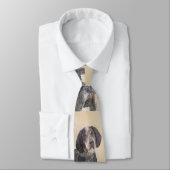 Cravate Peinture de linge bluetick - mignon chien original (Attaché)