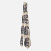 Cravate Peinture de linge bluetick - mignon chien original (Dos)
