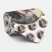 Cravate Peinture de linge bluetick - mignon chien original (Roulé)