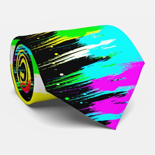 Cravate Peinture de néon (Roulé)