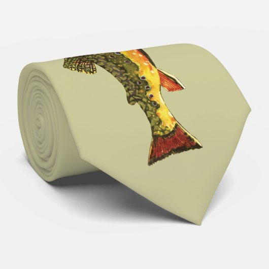 Cravate Peinture de poisson à l'omble de fontaine de Whisk (Roulé)