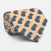 Cravate peinture de portrait de chien noir de Labrador (Roulé)