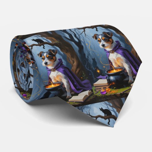 Cravate Peinture d'Halloween Whimsical Terrier australien (Roulé)