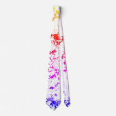 Cravate Peinture en marbre rose orange violet Abstrait (Devant)