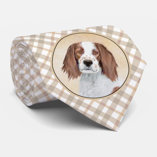 Cravate Peinture en Setter rouge et blanc irlandais - Art (Roulé)