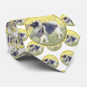 Cravate Peinture en teint de Keeshond - jolie art original (Roulé)