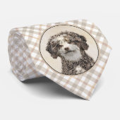 Cravate Peinture espagnole de chien d'eau - jolie art orig (Roulé)