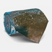 Cravate Peinture et rouille texturées turquoise Abstrait (Roulé)