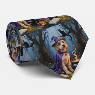 Cravate Peinture fantaisiste d'Halloween de chien Cockapoo