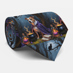 Cravate Peinture fantaisiste d'Halloween de chien Terrier