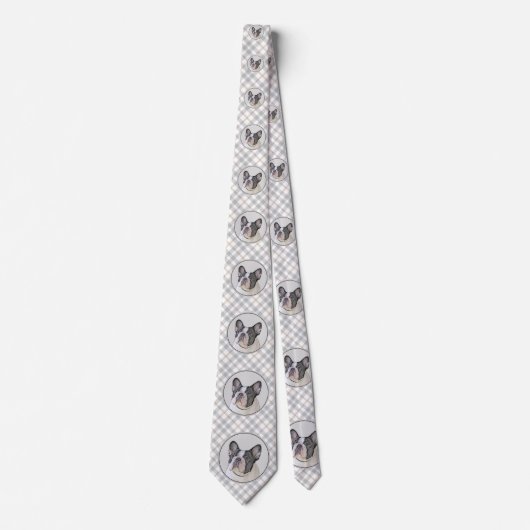 Cravate Peinture française de Bulldog (Pied de broche) - A (Devant)