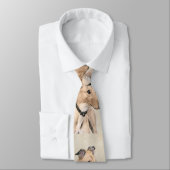 Cravate Peinture Greyhound - Cute Original Chien Art (Attaché)